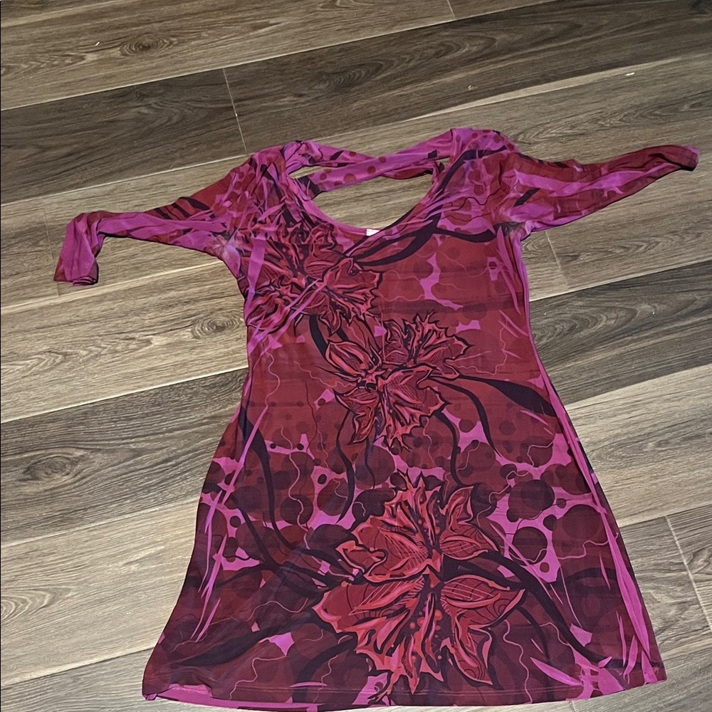 Vibrant Floral Long Sleeve Dress